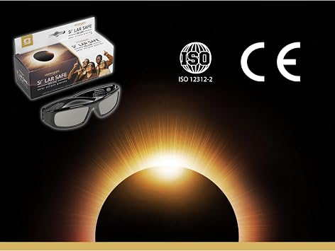 Omegon Solar Eclipse Glasses Solar Safe Deluxe Premium Sun Observation ISO 12312-2 Compliant Reusable Fashionable Design For Solar Eclipse 2026