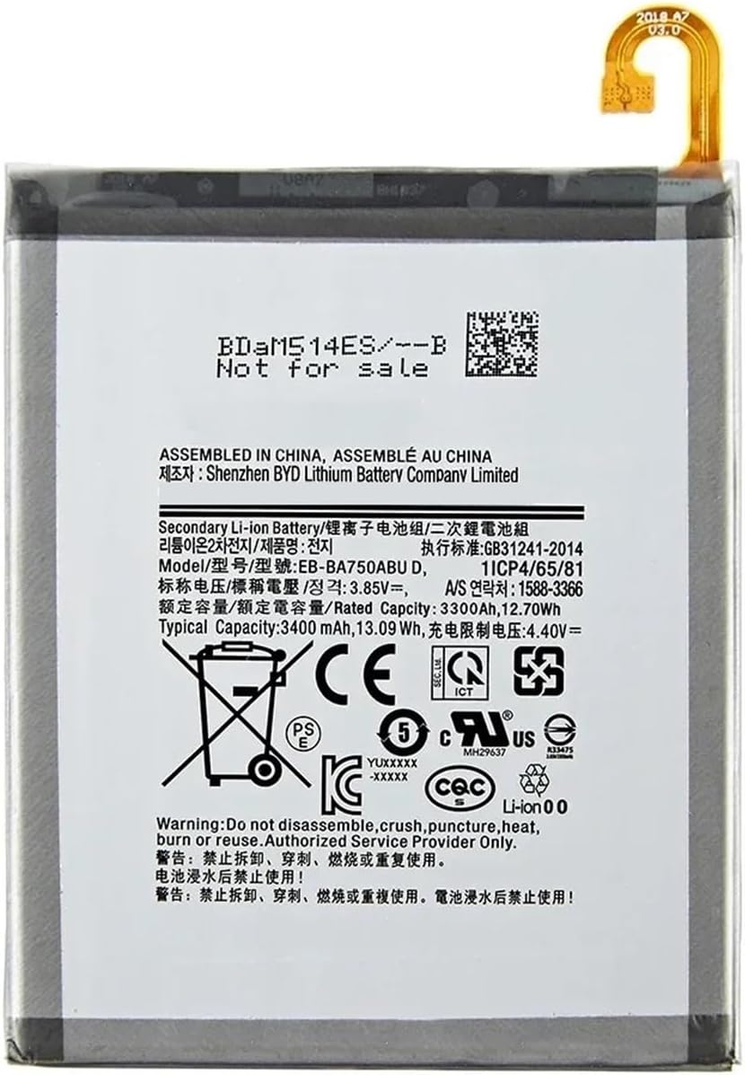 EB-BA750ABU 3400mAh Battery for A7 2018 Version A730x A750 SM-A730x A10 SM-A750F with Tools