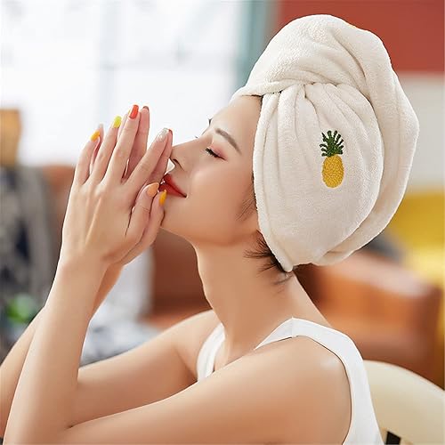 Miniatura 3 de Toalla colorida para el cabello con patrón de aguacate, súper absorbente, de secado rápido, antiencrespamiento, turbante de microfibra suave para