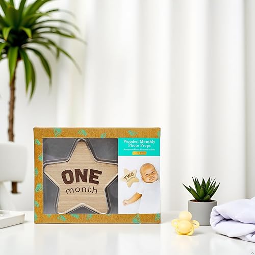 Vista 16 de Kate & Milo Tarjetas de fotos de hitos mensuales de madera en forma de corazón, Tarjetas de anuncio de bebé, Discos de hito de apoyo de foto