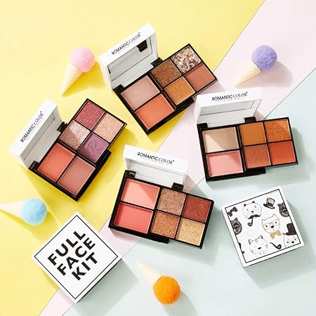 Amazon Peonyelf ファンタジーアイシャドウ チークコンパクト 高発色 長持ち マット スパンコール エレガント 艶メイク 01 Romantic Color アイシャドウ 通販