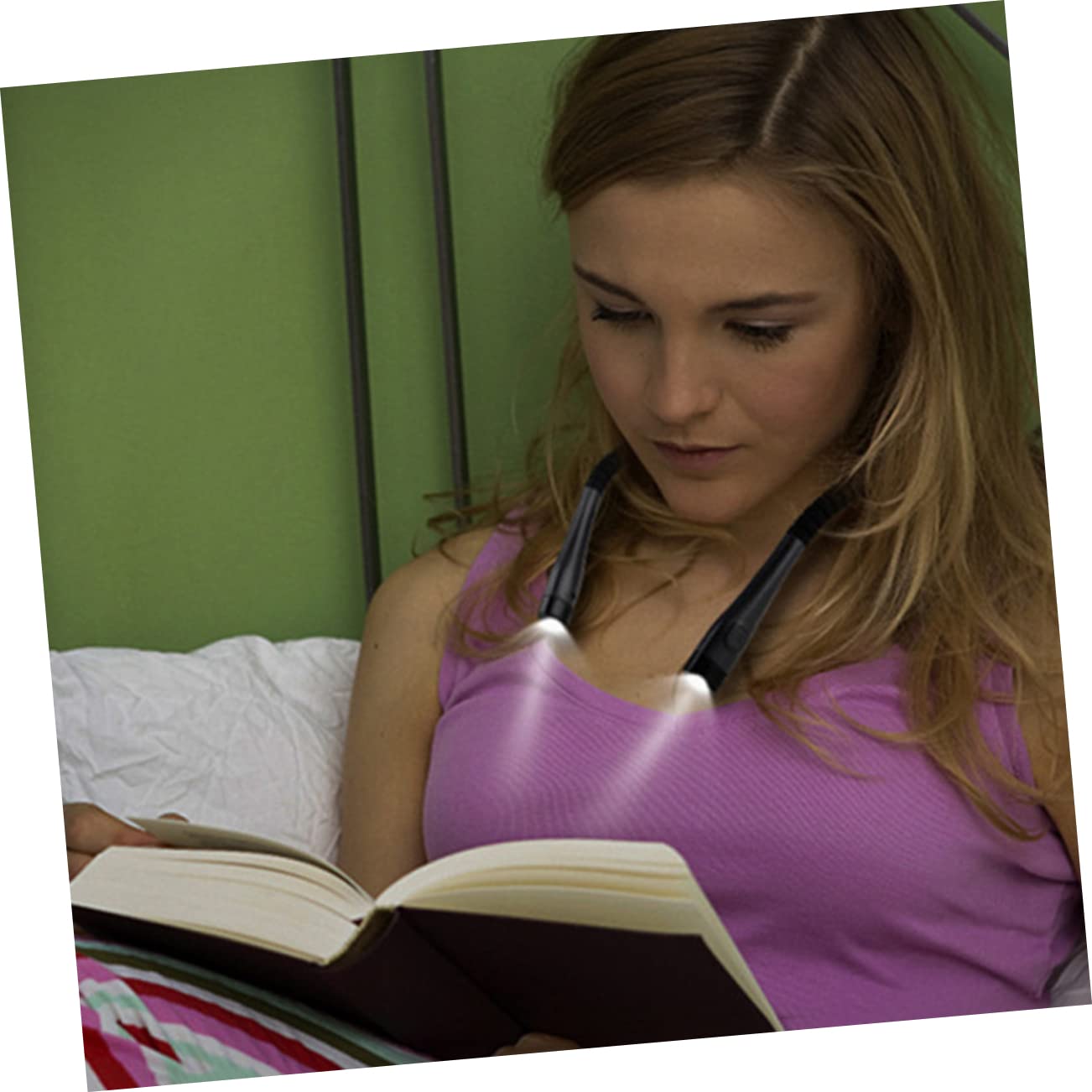 POPETPOP Neck Reading Light Rechargeable Book Light Flexible Arm Ideal for Night Reading Readers