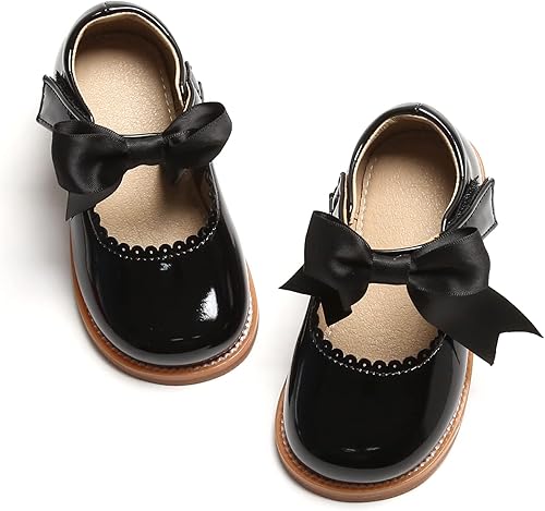 Felix & Flora - Zapatos planos de vestir estilo Mary Jane para niña pequeña, zapatillas de ballet para niña, zapatos para fiestas y escuela