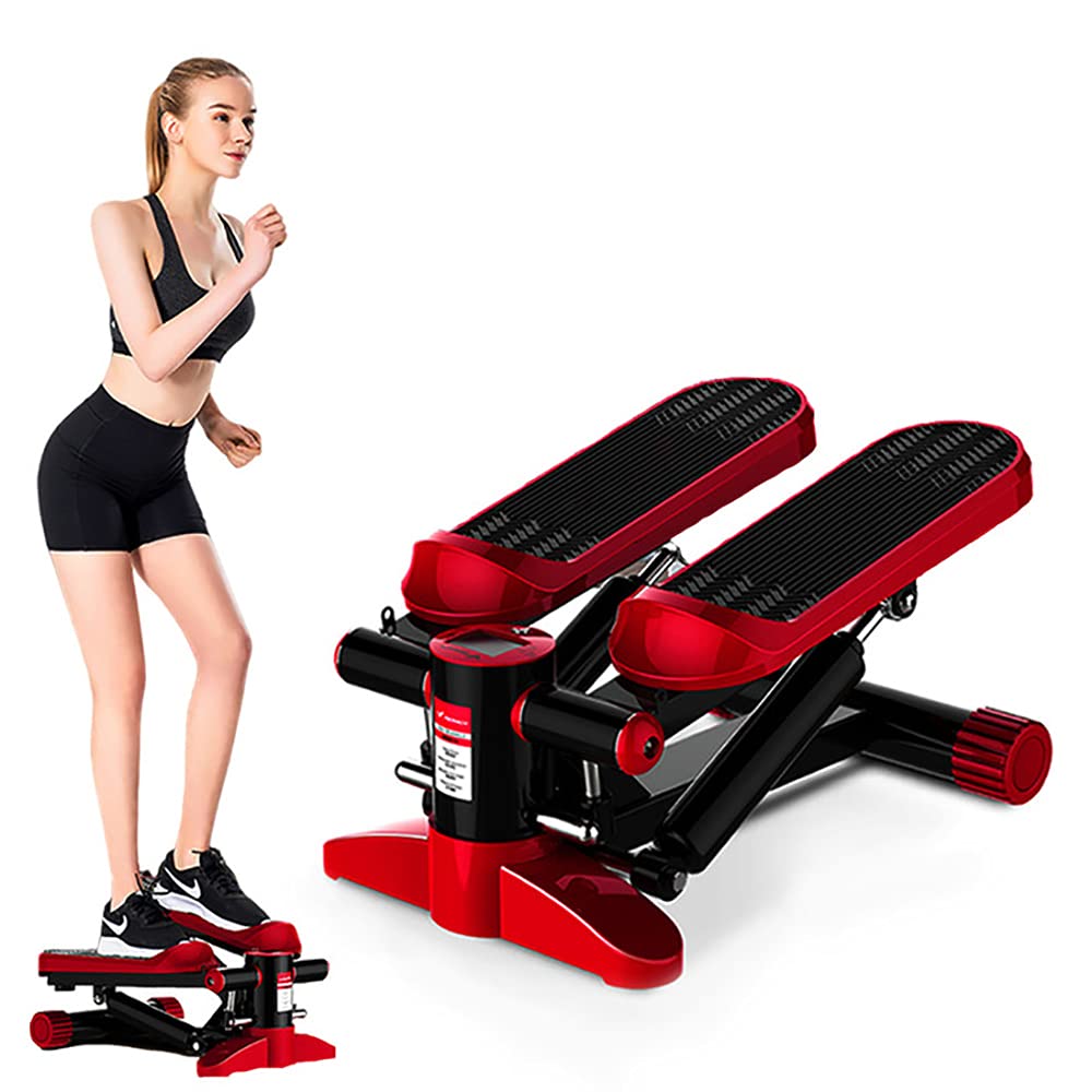 Stepper,Mini Macchina Aerobica oscillante su e Giù per Esercizi con Display, Fitness Silenzioso con Fasce di Resistenza, Palestra massaggiabile per Allenamento a casa