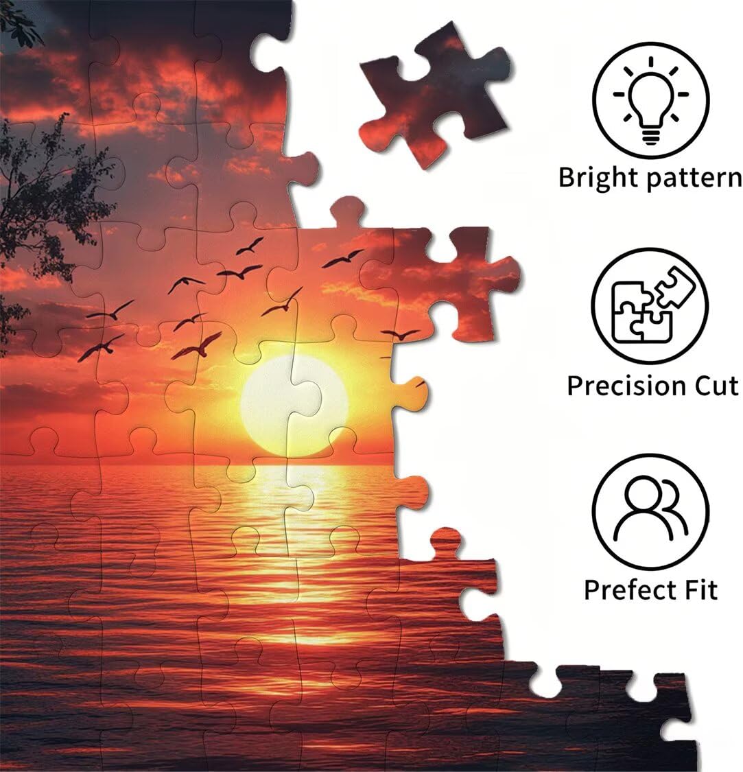 Puzzle 5000 elementów dla dorosłych, gry rodzinne, zachód słońca ze