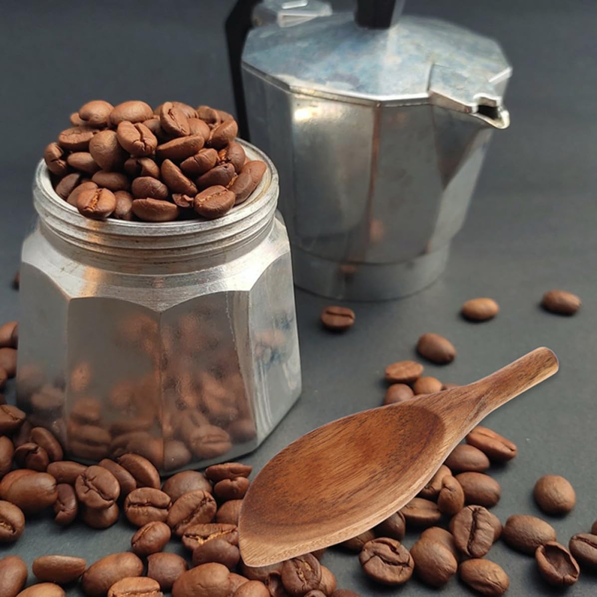 Coffee Scoop Spoon and Beans for Irregular Wooden 2pcs Stirring Powder | Unique Stylish Shape, Wear Resistant Build, Easy Handling for Lasting Use