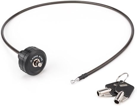 Bike Cable Lock - Handlebar End Lock fit Mountain Bike Bars - Anti Theft, Glossy Black