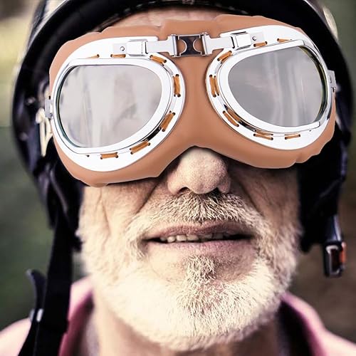 Miniatura 5 de Peicees Gafas vintage para casco de motocicleta, gafas de moto y piloto