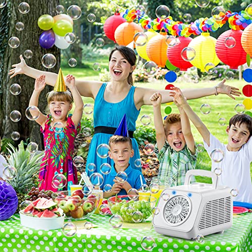 Bubble Machine Automatic Bubble Blower,15000+ Bubbles Per Minute Bubbles For Kids Toddler Bubble Maker With 2 Speeds,Portable Bubble Machine Toys For Indoor Outdoor Wedding Birthday Party Gifts(White) #TOP6