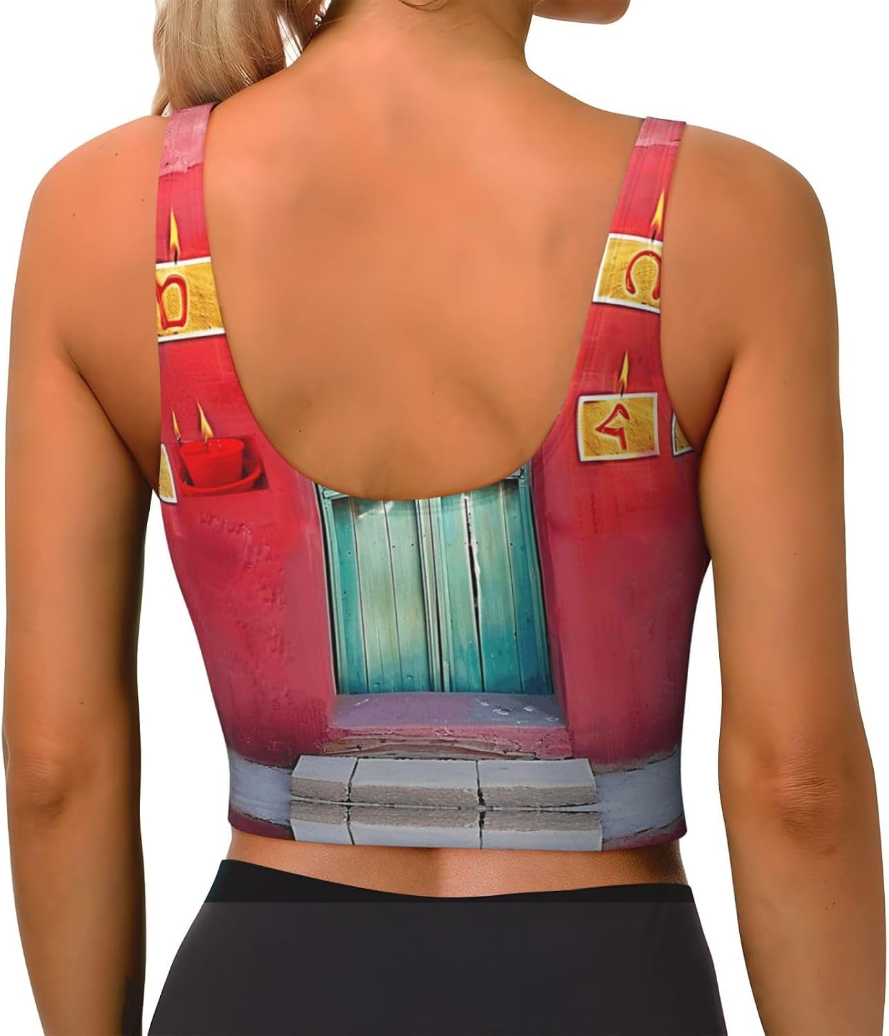 The Small red Village House Women's Sports Bras - High Support Workout Tops for Women