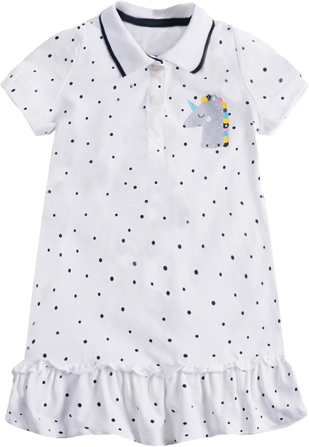 HILEELANG Girls Polo Dress Cotton Short Sleeve Summer Casual School Uniform Dress for Toddler Little Girls 2-8 Years