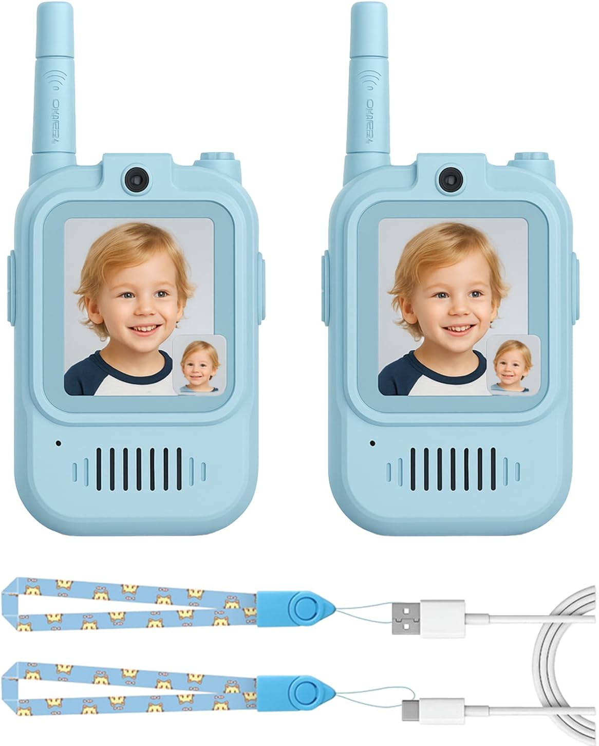 Video Walkie Talkie Toys for Age 3-12 Boys Girls, 2 Pack Rechargeable Walkie Talkies with Screen,Long Range 2 Way Radio with 4 Voice Effects, Christmas Birthday Gifts for Kids Indoor Outdoor Camping