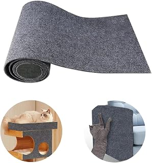 Cat Scratch Furniture Protector, Self-Adhesive Trimmable cat Scratch pad,for Cat Trees, Cat Wall Furniture, Scratching Posts, and Couch Protection 78.6’’ x 15.8’’ (Grey)