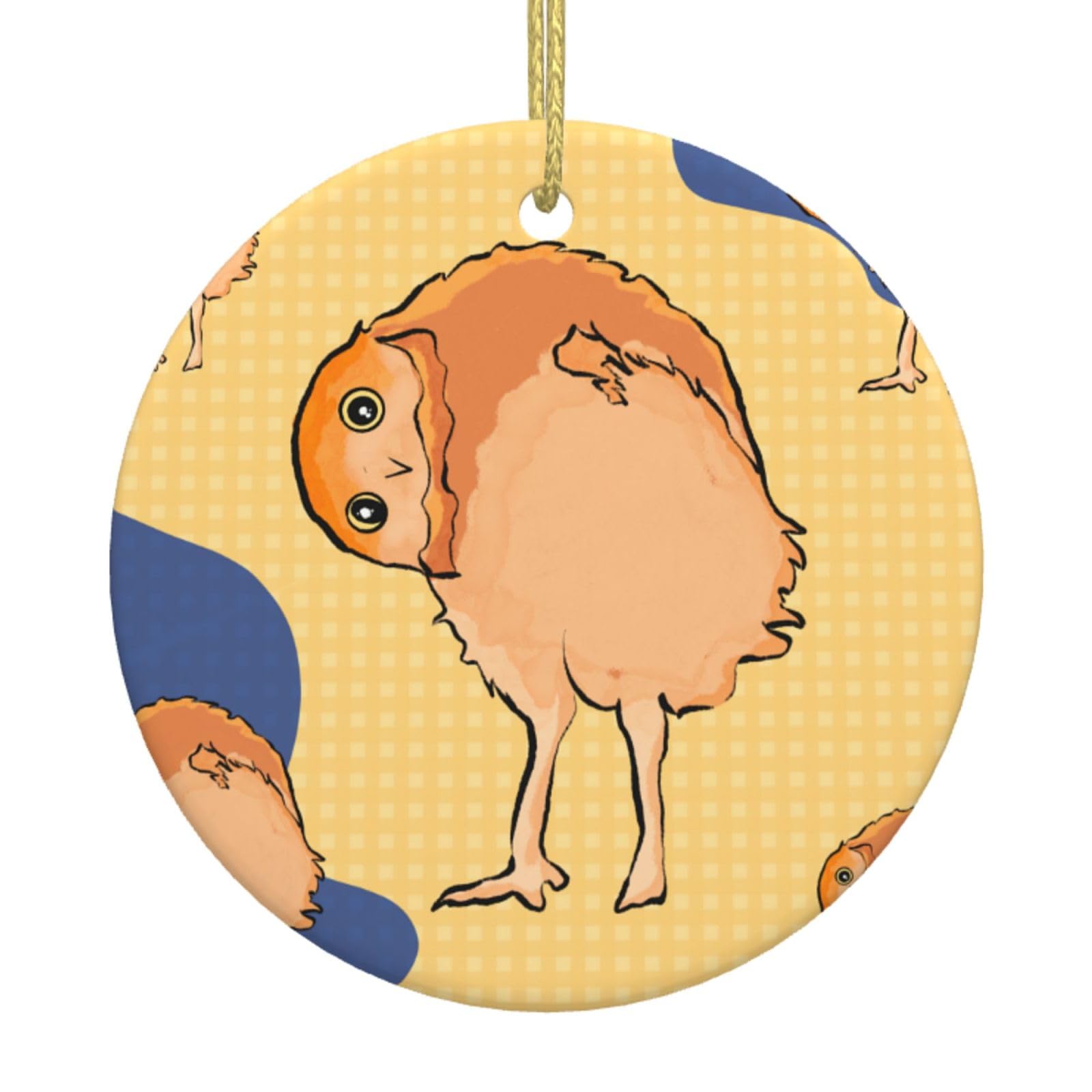 Crooked Owl Printed Christmas Tree Ceramic Ornaments Holiday Decoration Christmas Unique Pendant for Christmas Party