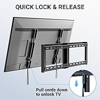 Vista 6 de PERLESMITH PSLLK1 - Soporte de pared fijo para TV para pantallas planas LED, LCD y OLED de 32" a 82" - Compatible con tacos de madera de 16" a 24