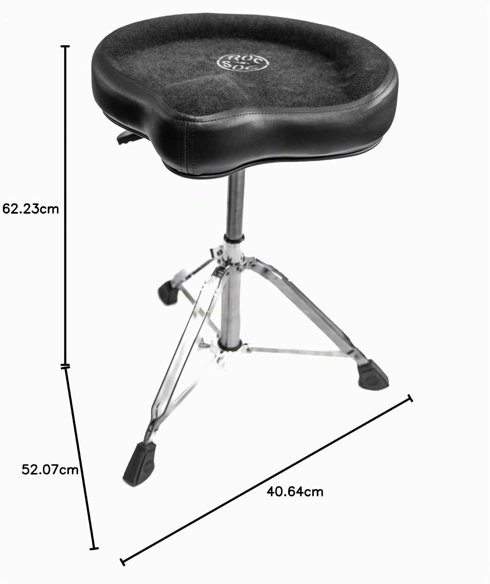 Roc-n-Soc Tabouret de Batterie avec vérin à gaz - Noir