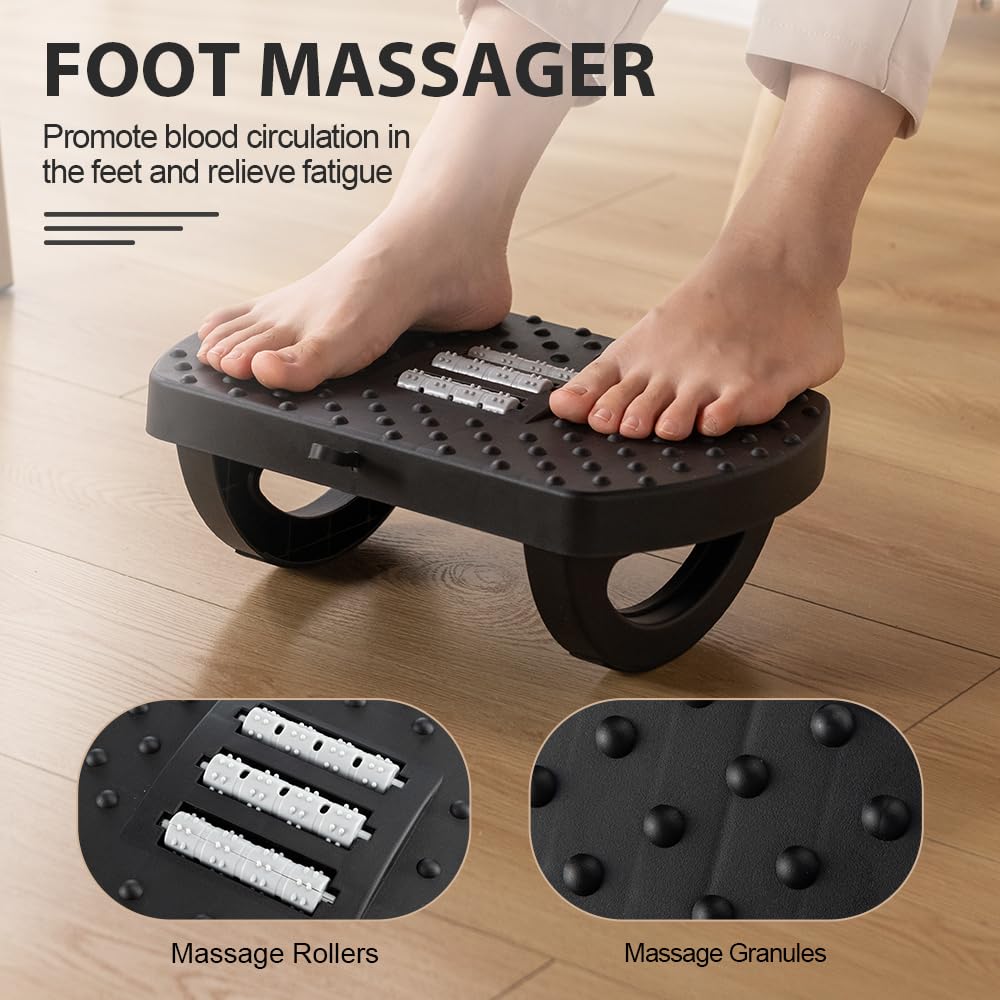 Cassainith under the desk footrest, leg rest under the desk at work, ergonomic foot stool for office desk, small rocking footrest with massage roller and portable handle, leg rest pain relief for home Cassainith under the desk footrest, leg rest under the desk at work, ergonomic foot stool for office desk, small rocking footrest with massage roller and portable handle, leg rest pain relief for home