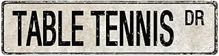 Table Tennis Tin Sign Vintage, Table Tennis Gift, School Sports Garden Tin Signs,Funny Game Room Gift, Games Bar Pub Club Cafe Home Restaurant Wall Decor Art Sign Post Gifts 4x 16 inches
