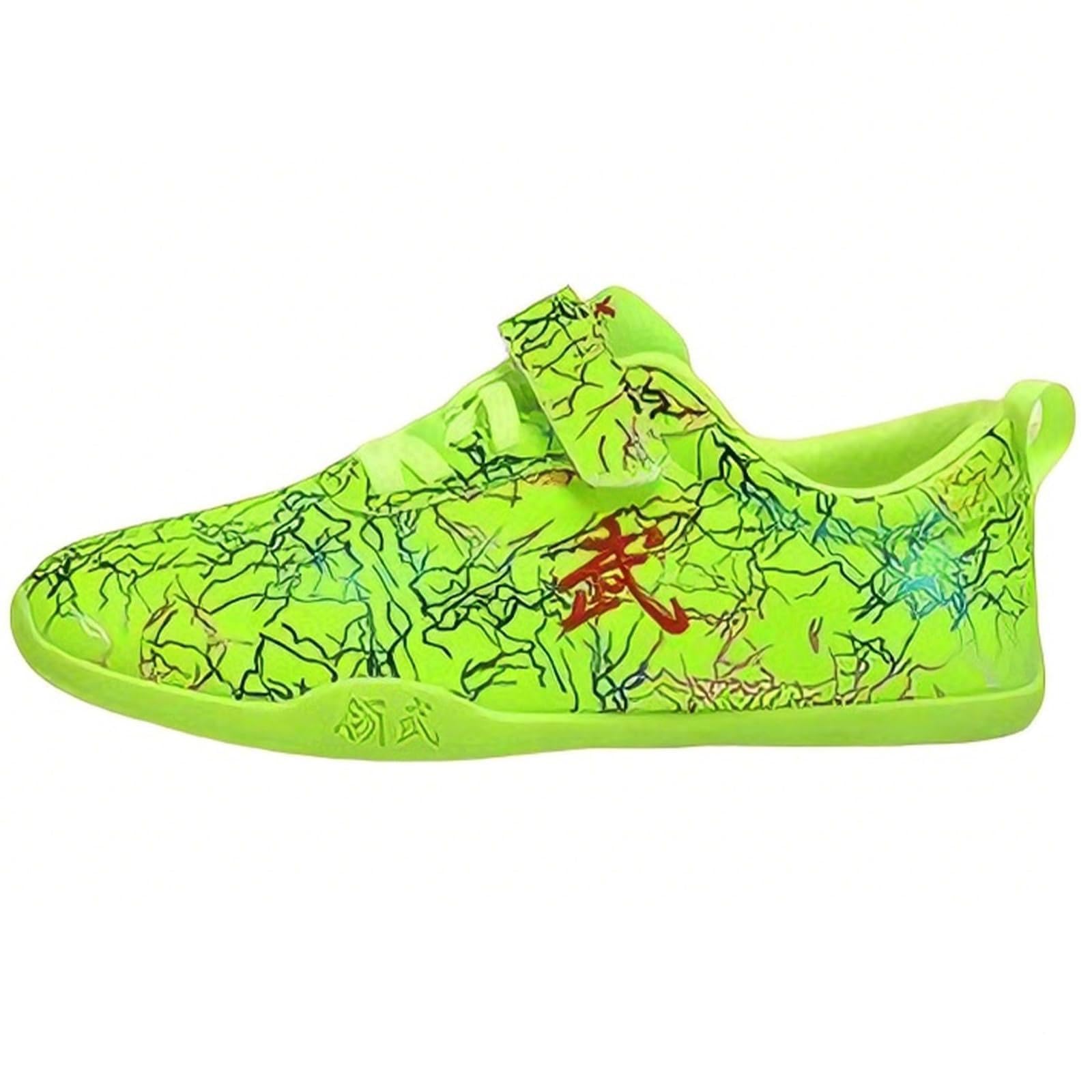 Zapatos de Tai Chi de lona ligera color verde en talla 33EU para un equilibrio y confort total