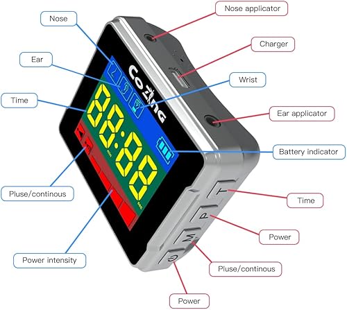 Miniatura 2 de Red LLLT - Pulsera de tratamiento, regalos de Acción de Gracias para niños y mayores, reloj de pulsera de terapia LLLT con puerto de oreja y nariz