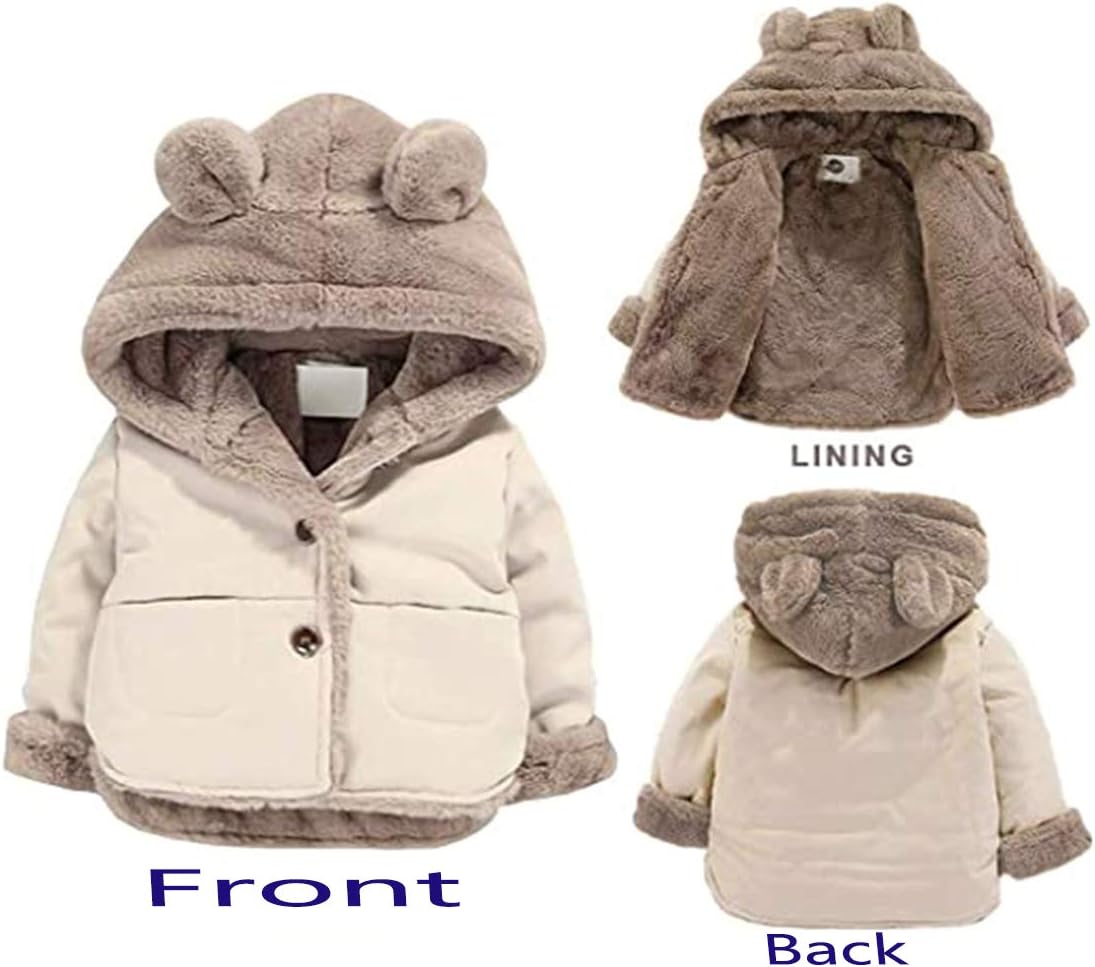 Baby Girl Winter Coats 12-18 Months ,Fur Coats for Boys Girls Outerwear Jackets & Coats ,Fall Coats for Girls1-2T Grey100