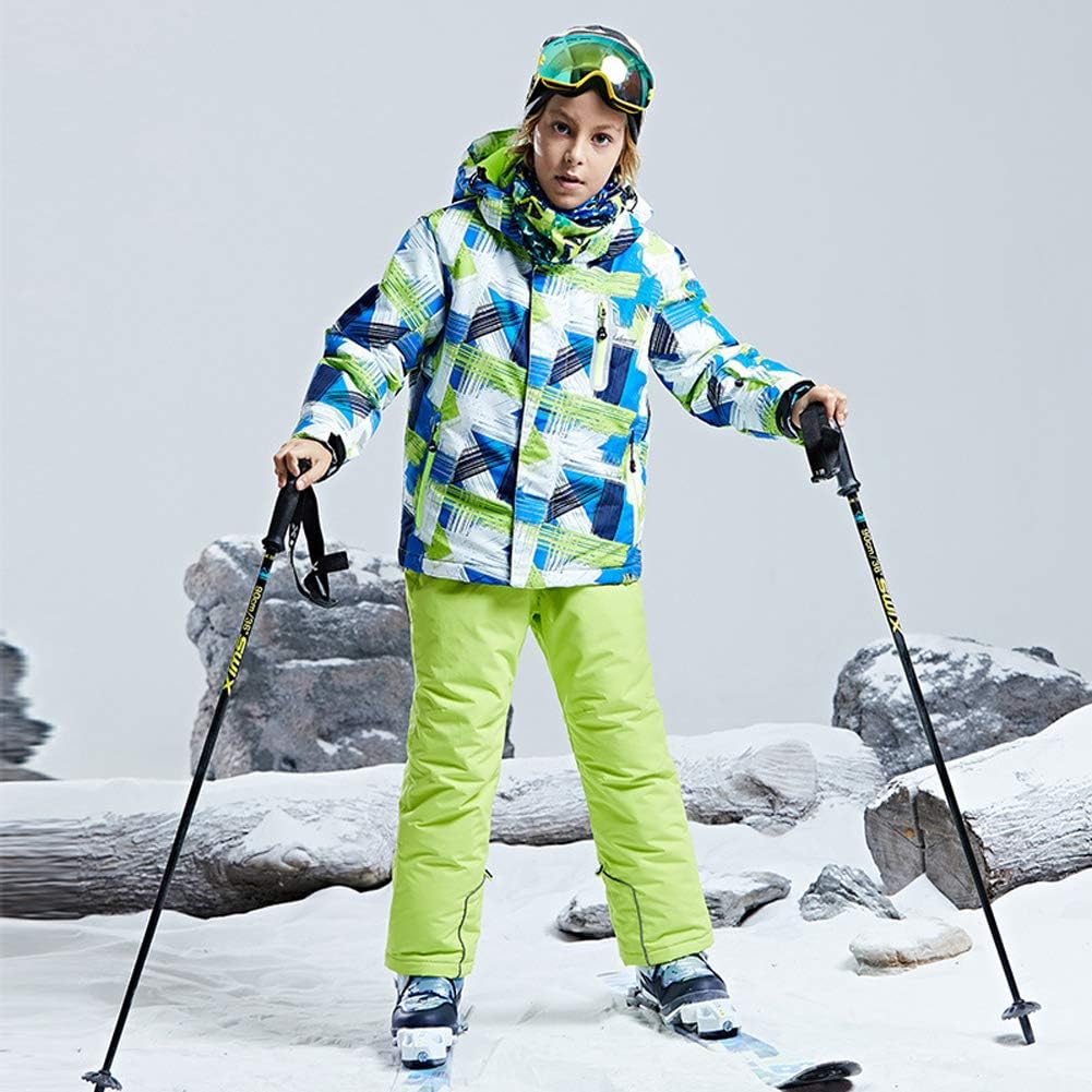 RIUIYELE Kids Ski Jacket Winter Snow Coat Detachable Pants for Snowboarding Girl's and Boys Waterproof Windproof