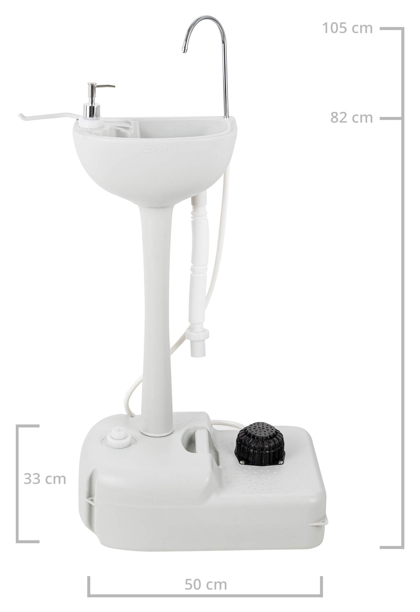 Stagecaptain Quixie Privacy Handwash Set, Toilette, en Plastique Robuste | Toilette d’extérieur démontable, Surface d’assise: 48 x 39 cm, Surface au sol: 64 x 52 cm, Charge maximale: 120 kg, 7 kg