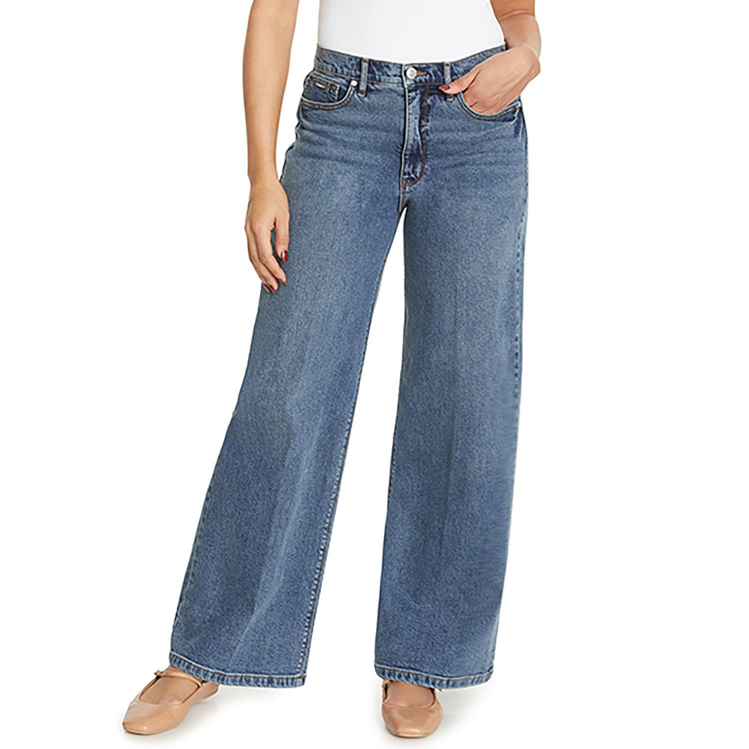 Nine West Wide Leg Pants Woman High-Rise Stretchy Jeans for Women Mom Jeans Work Pants Available in Plus
