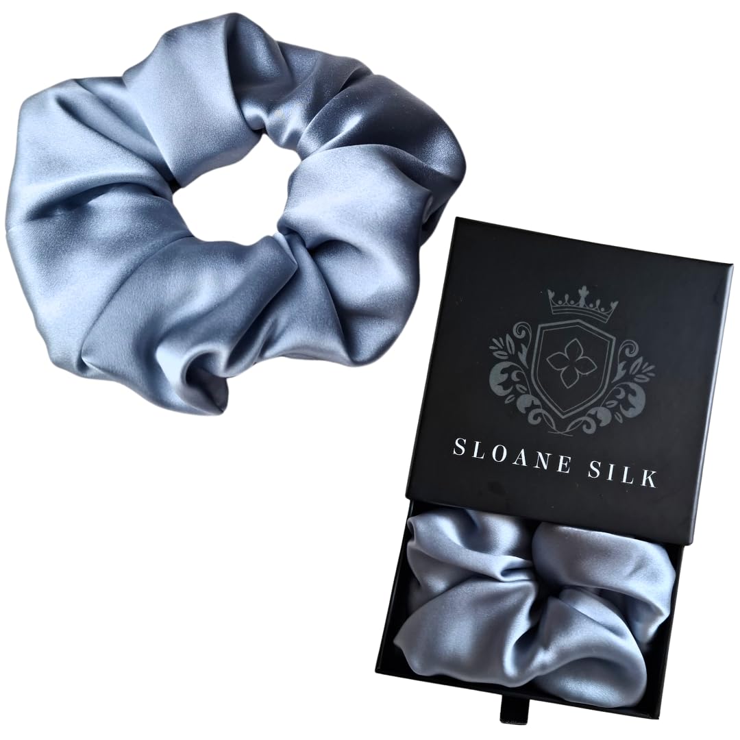 100% Pure Mulberry Silk Scrunchie, Luxury 6A Grade Real Silk Hair Tie, Anti-Frizz & Gentle on Hair, OEKO-TEX Certified