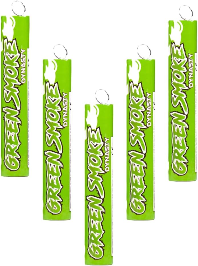 Smoke Bomb Grenades Flares- Pack of 5 Green Ring Pull Smoke Flares grade smoke, designed to impress