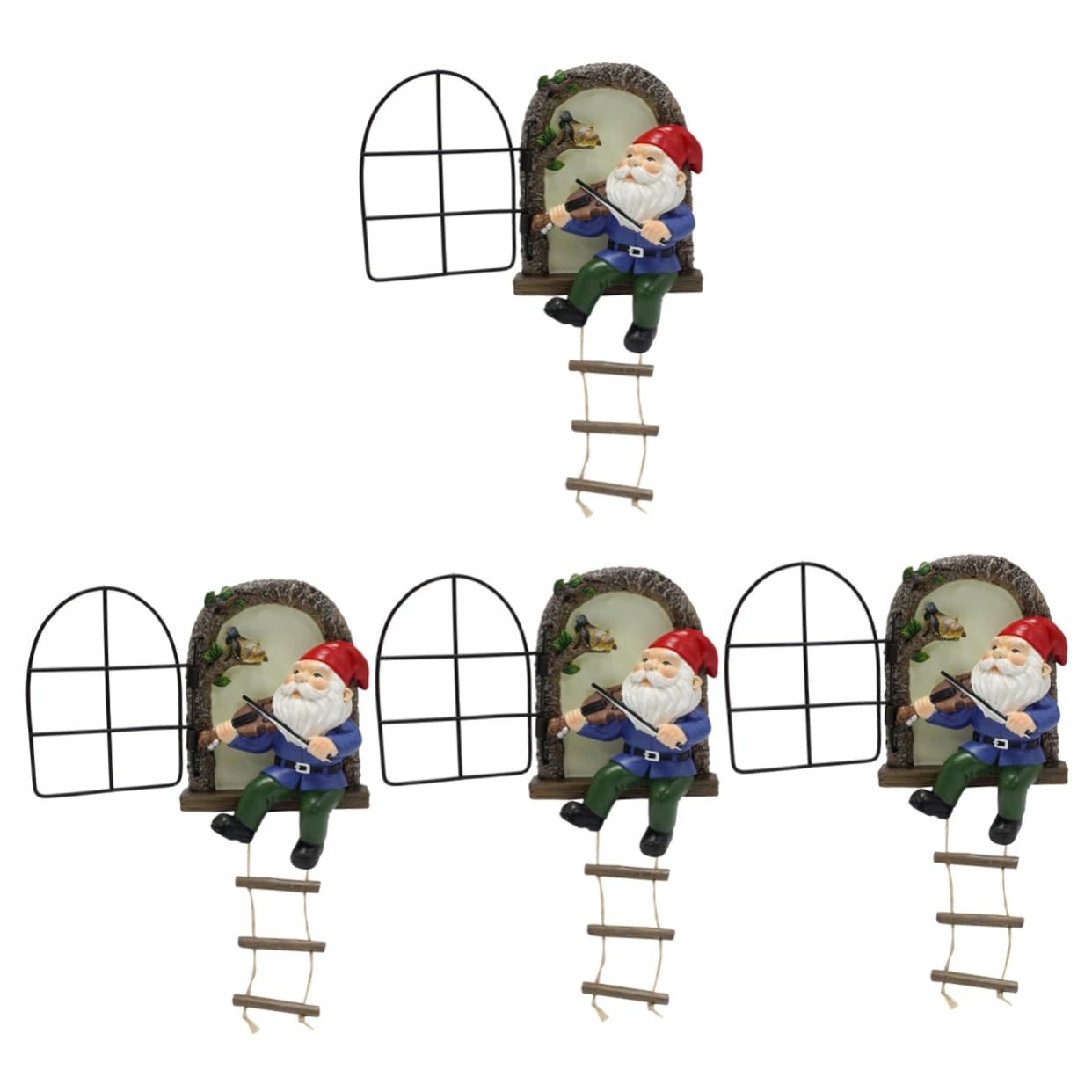 Figurine de jardin nain Abaodam lot de 4 statues décoratives en résine compactes pour extérieur