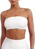 YEOREO Strapless Bandeau Sports Bra for Workout Seamless Tube Top Gym Padded Wireless Bra