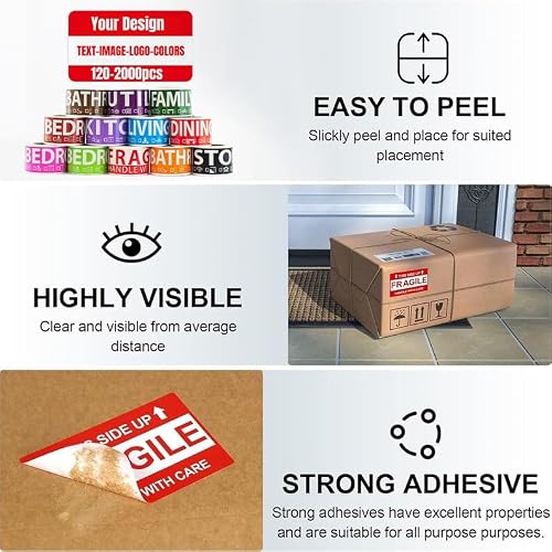 Custom Personalized Stickers – 50-1000 PCS Waterproof Vinyl Labels, Custom Logo, Text, Image & QR Code Stickers for Small Business Packaging, Product Labels, Wedding, Birthday & Party Favors - Image 6