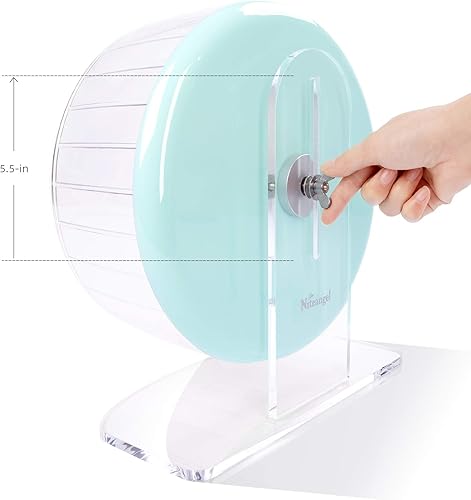 Vista 20 de Niteangel - Ruedas de ejercicio supersilenciosas para hámster, con soporte ajustable, para ratones, jerbos u otros animales pequeños Rosado