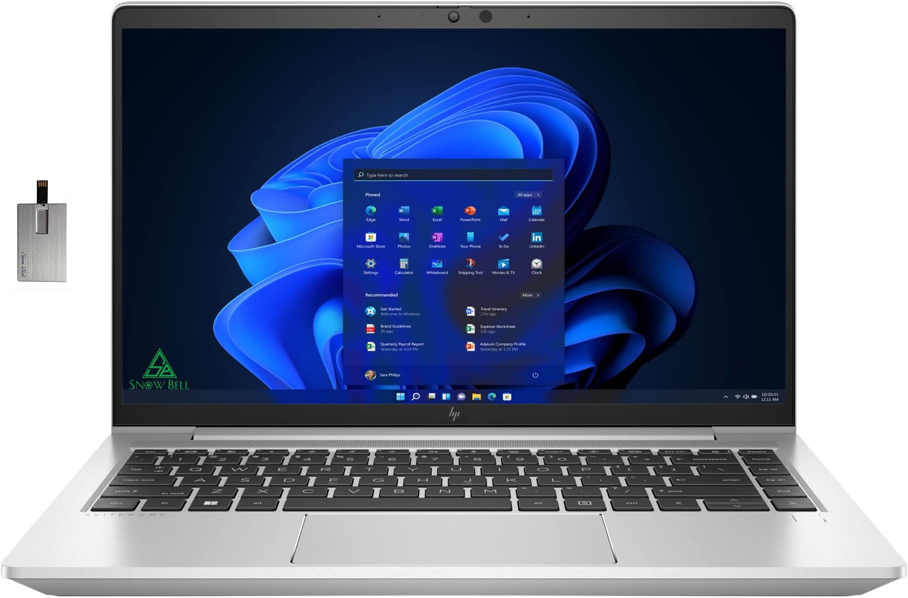 HP 2022 EliteBook 640 G9 14" FHD Business Laptop, 12th Gen i5-1235U, 16GB RAM, 256GB PCIe SSD, Backlit Keyboard, Fingerprint Reader, 720p Camera, Wi-Fi 6E, Win 10 Pro, Silver, 32GB SnowBell USB Card