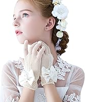 Vista 1 de Guantes blancos para primera comunión, princesa, fiesta de té para niñas de 3 a 12 años