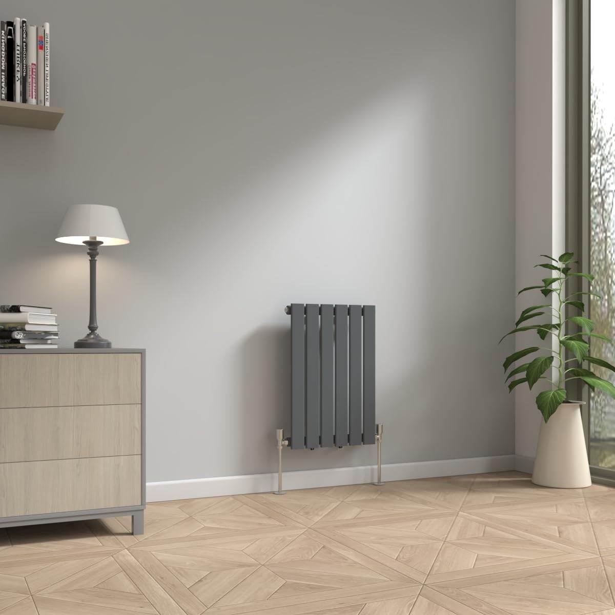 NRG 600 x 408mm Horizontal Column Designer Radiator Single Flat Panel Heater Central Heating Rads