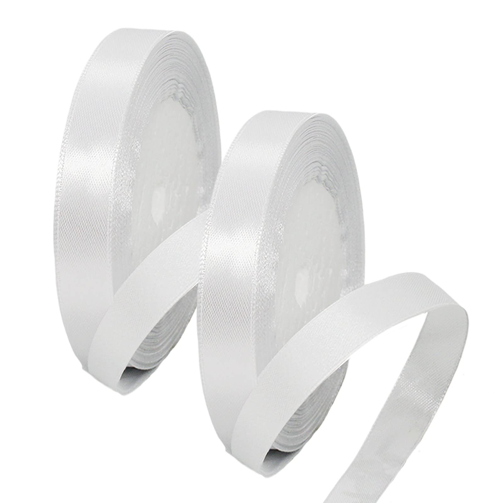 50mm Wide White Ribbon Thick Wedding Car Ribbon 22m, 2 inch Thick White Satin Ribbon for Gift Wrapping Wedding Car Christmas Birthday Cake Hair Bow Florist Bouquet Crafts Decorations — view 111