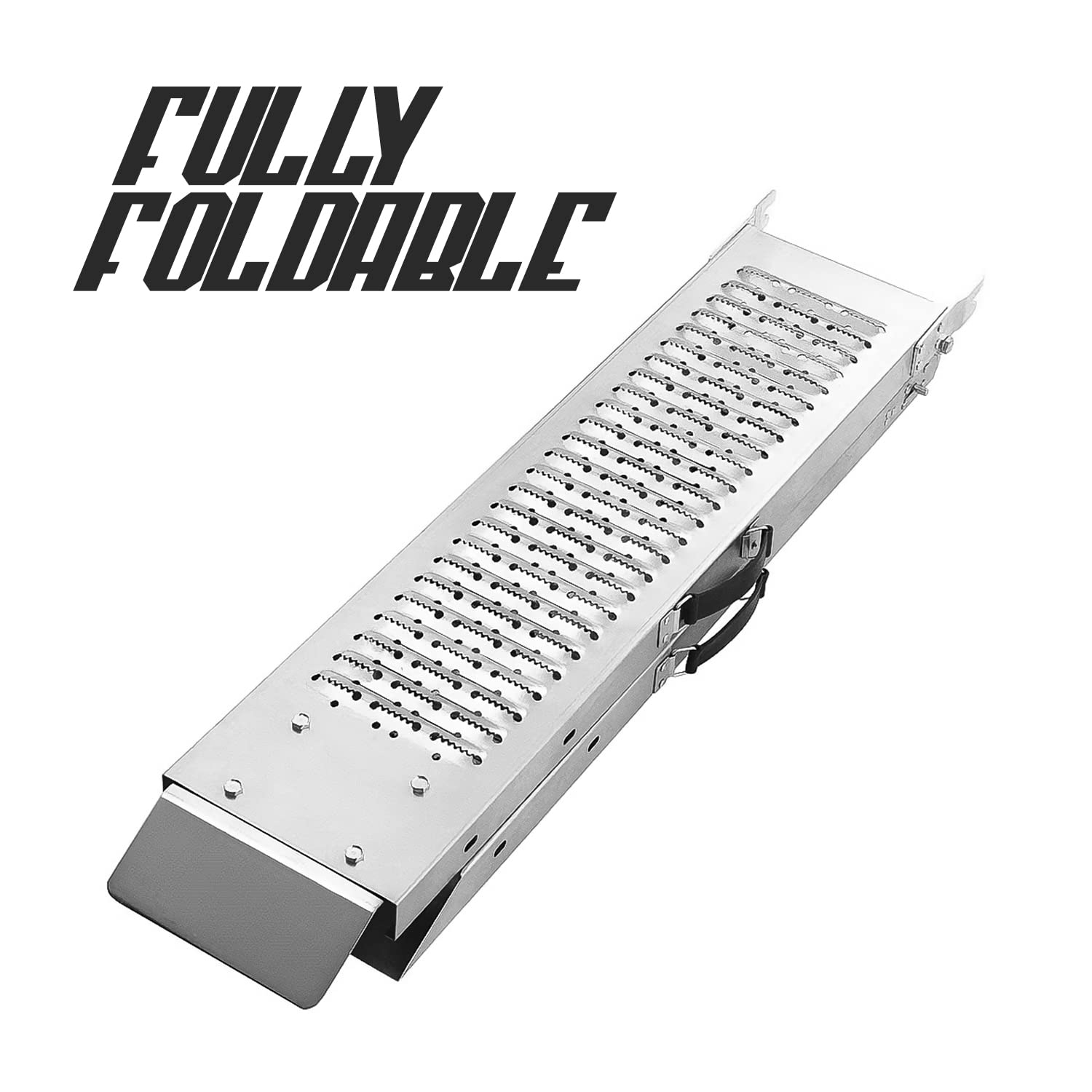 Taurus 250 - Rampa da Carico in Acciaio Antiscivolo da 250 kg per Moto e Scooter. Dotata di Maniglie e da Marciapiede. 170x22,5x4,5 cm - 5