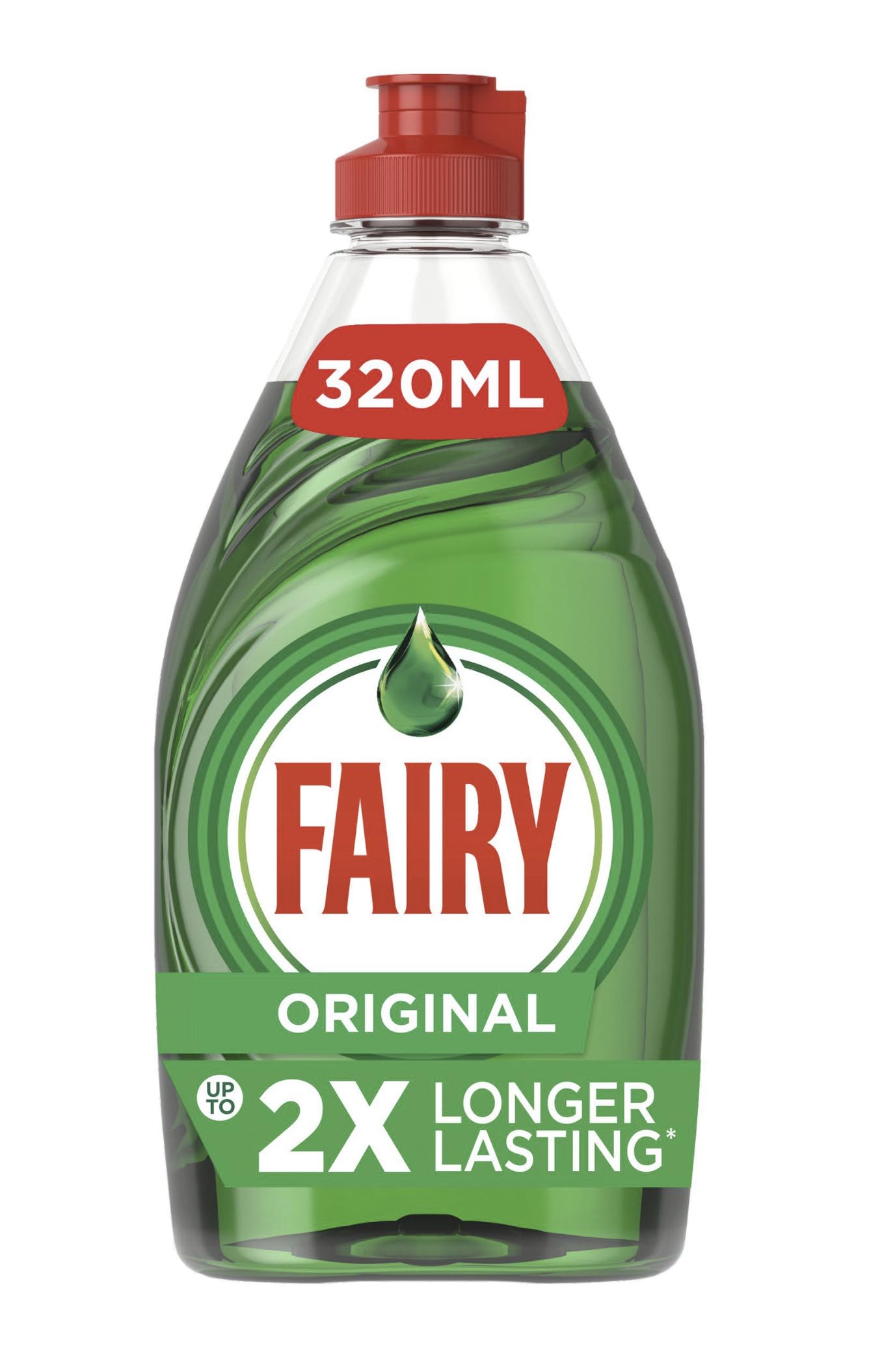 Fairy Original Washing Up Liquid Green, 320ml - Long-Lasting, Grease-Cutting Dish Soap for Sparkling Clean Dishes (1)