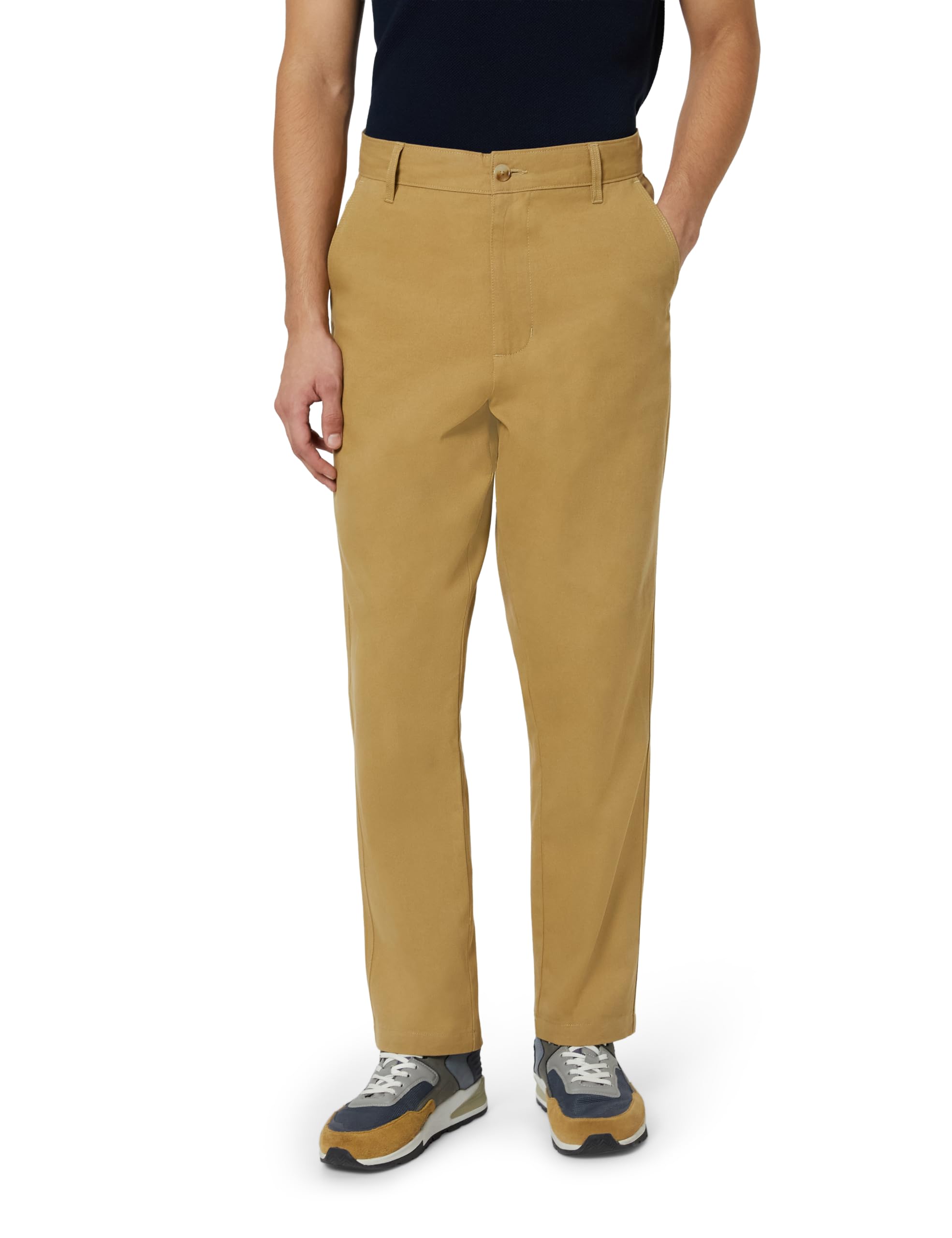 Amazon Brand - Symbol Men's Relaxed Fit 100% Cotton Casual Trouser | Constructed Waistband | Pants | Available in Plus Sizes