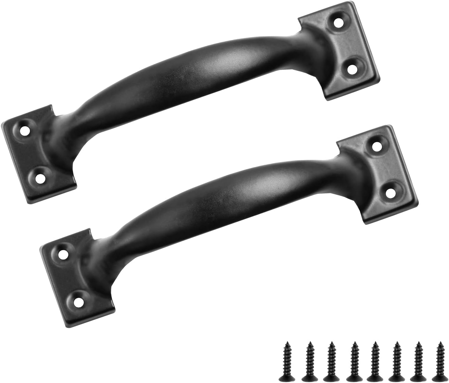 4 Inch / 100mm Black Iron Cabinet Pulls, Vintage Rustic Style, Pack of 2