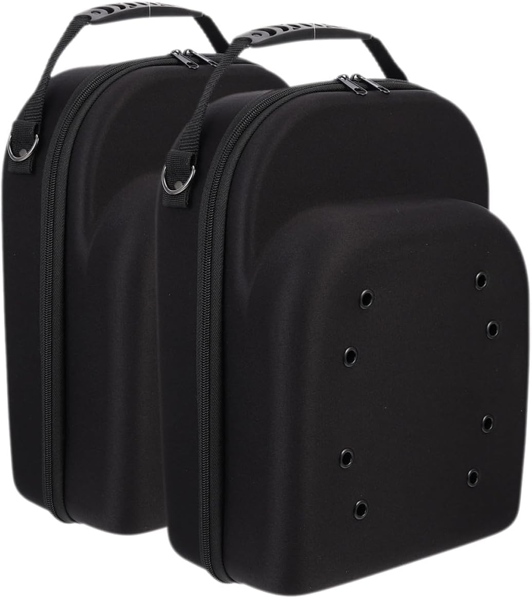 Zerodeko 2pcs Baseball Hat Storage Box with Eva Shell Travel Hat Case Carrier for Baseball Caps Portable Black Cap Holder and Organization