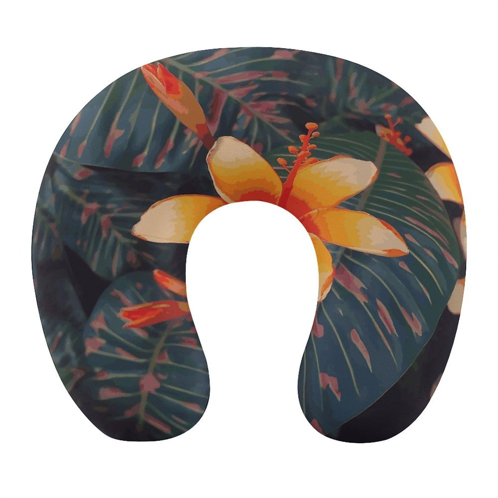 Btcowzrv Style Hawaii Tropical Flower U Shaped Neck Pillow Travel Pillows