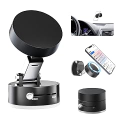 AUKSKY Vacuum Magnetic Phone Holder Foldable Car Mount with Windshield Suction Cup Metal Ring Compatible with iPhone 17