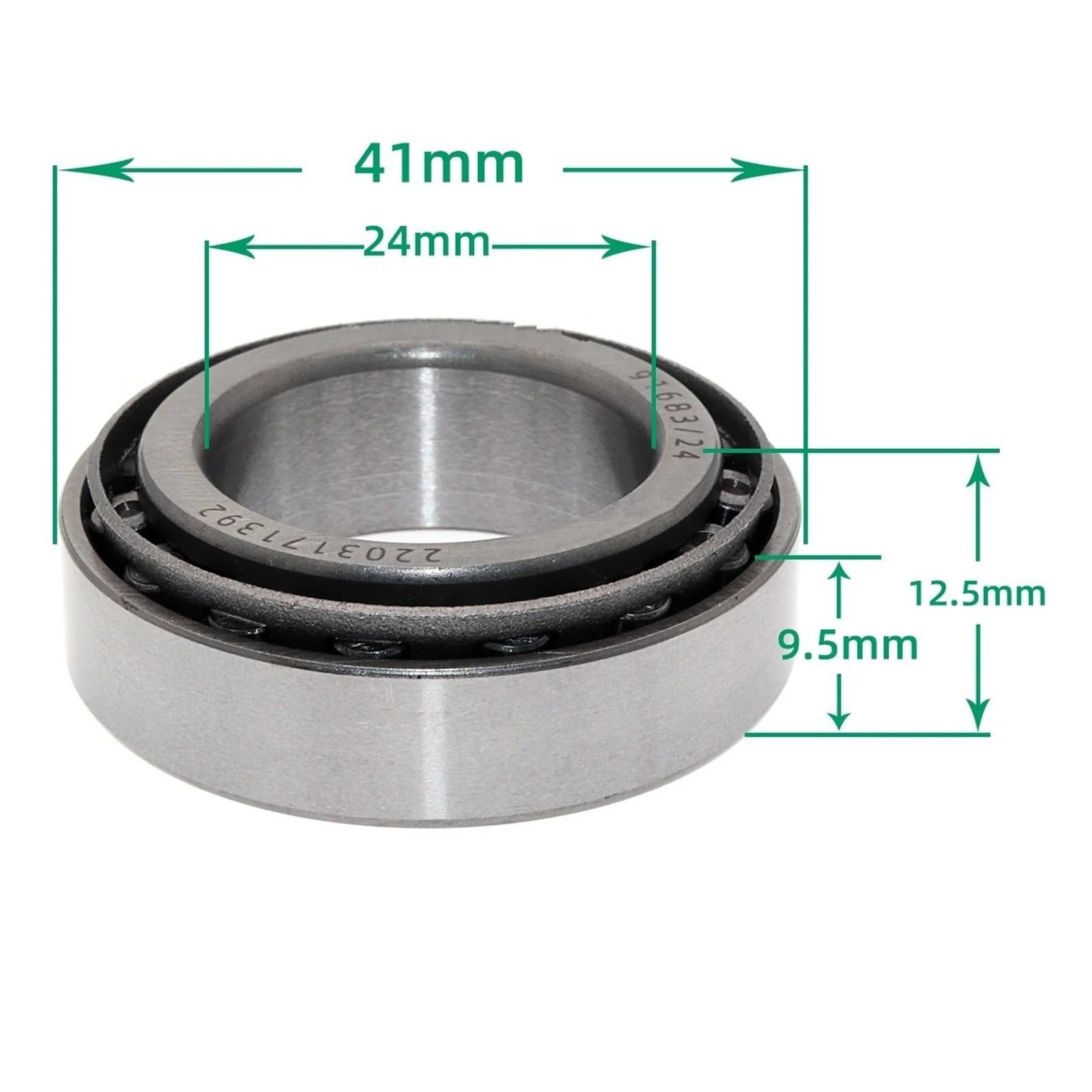 Generico Cuscinetto Ruota Kit 22,5x41x12,5 24x41x12,5 91683 91683/22. Cuscinetto A Rulli Conici 91683/24
