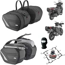 GIVI Soft Side Bags Easy 11 from 18 to 25 Litres 290 x 180 > 260 x 420 cm Polyester Ripstop 600D Fixing by Two Strap Belts Under the Saddle Compatible with TM Moto EN 450 Fi