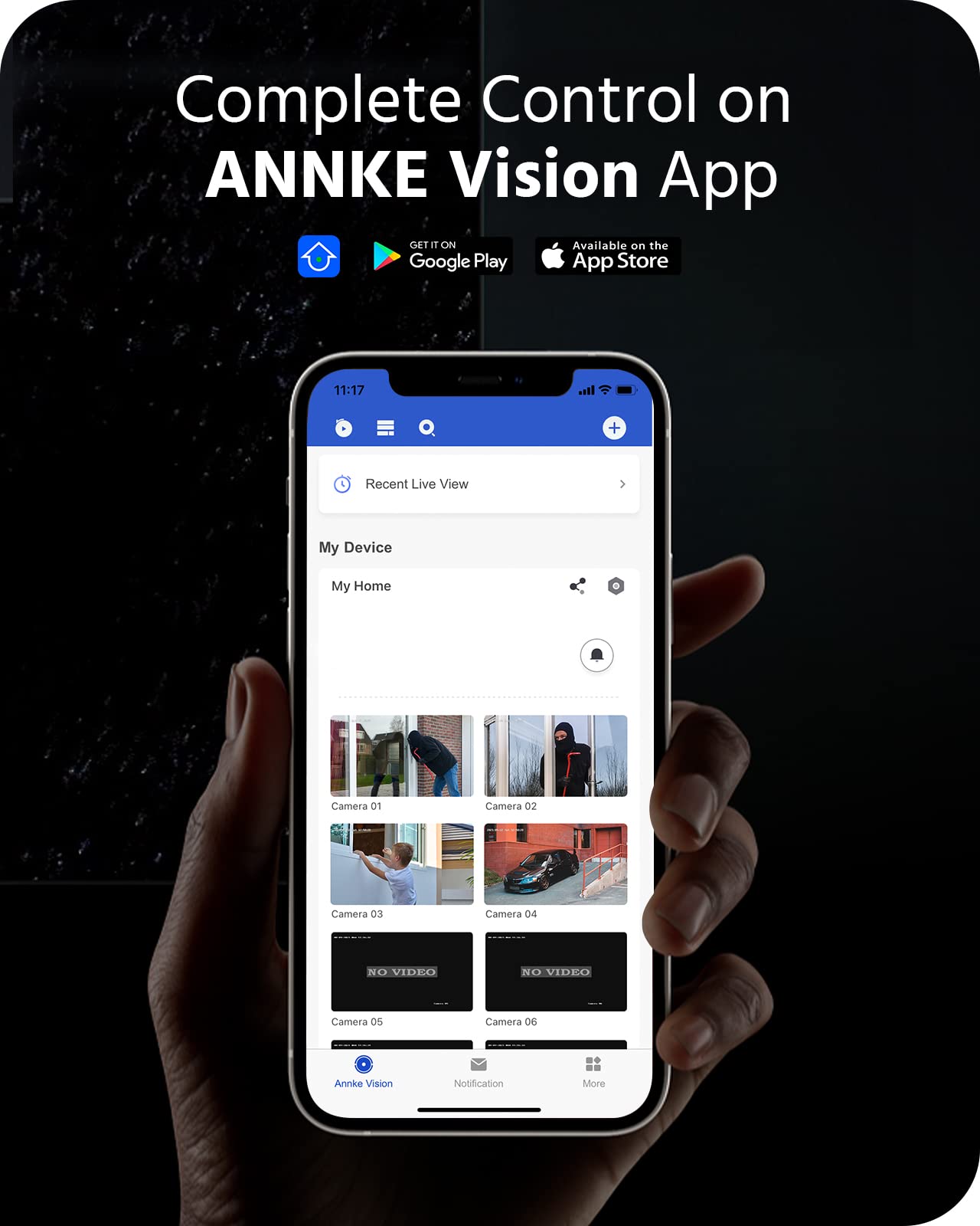 ANNKE H500 5 MP PoE Telecamera di Sorveglianza Set 6 MP 8CH NVR+ 4 X 5 MP PoE IP Camera con Visione Notturna EXIR, H.265 + Registrazione video, compatibile con Alexa, IP67 Impermeabile, registrazione