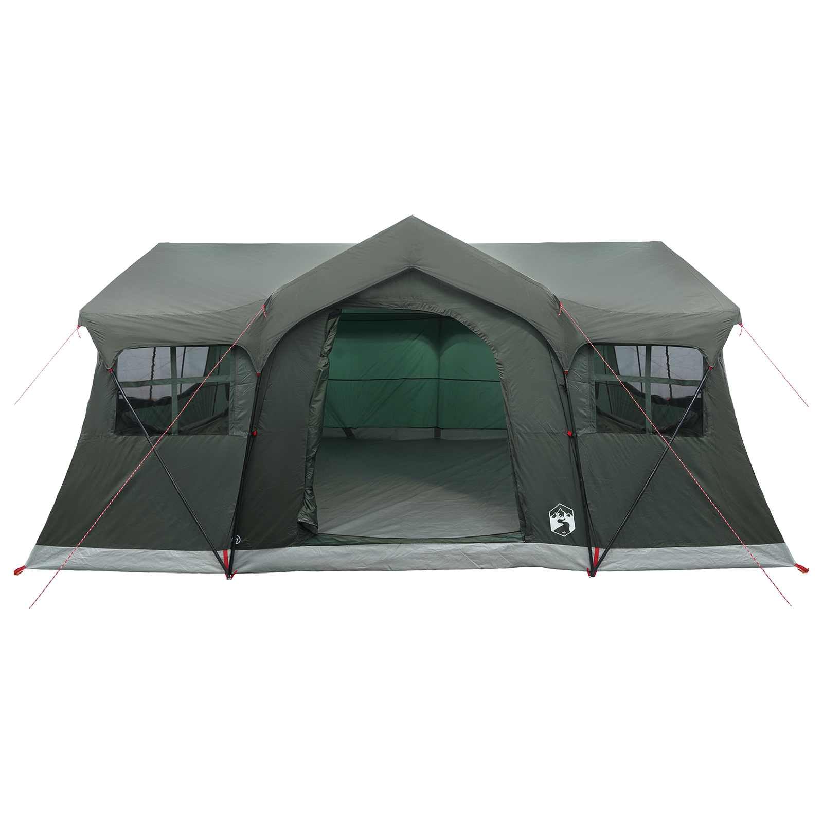 Namiot rodzinny, 487 x 340 x 216 cm, zielony, poliester i stal, na kemping
