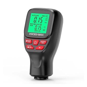 مقياس سمك الطلاء،مقياس سمك طلاء السيارة HW300-MAX 0.1 ميكرون/0-2000 ميكرومتر أداة قياس سمك طلاء السيارة، مقياس سمك الطلاء، أسود
